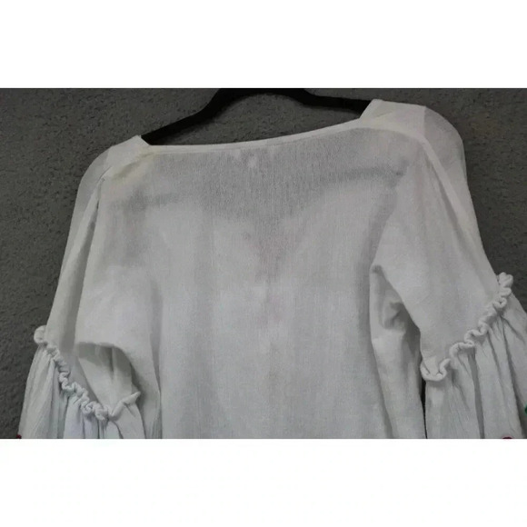 SensiStudio Embroidered Bell Sleeves Cotton Top-Size Small-Dolan Sleeves - Picture 9 of 10